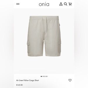 Onia Air Linen Pull-on Cargo Short color 252 Dune